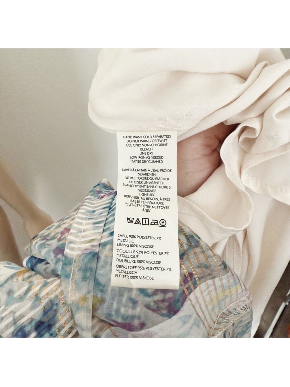 Anthropologie High-Neck Floral Maxi Dress in Blue and Cream NWT - Picture 4 of 10